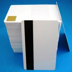 Karty magnetyczne HoloPatch białe z paskiem HiCo